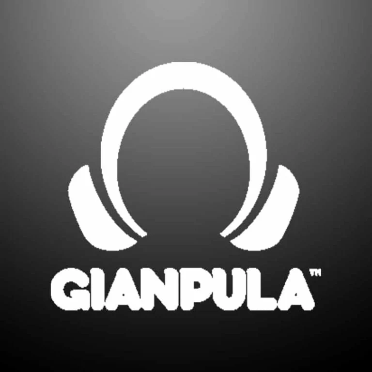 Gianpula Malta Club Night logo in white on a dark gradient background with a stylised headphone icon above the name.