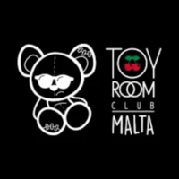 Toy Room Club Malta logo on a black background featuring the teddy bear mascot, white lettering and the signature cherry icon.