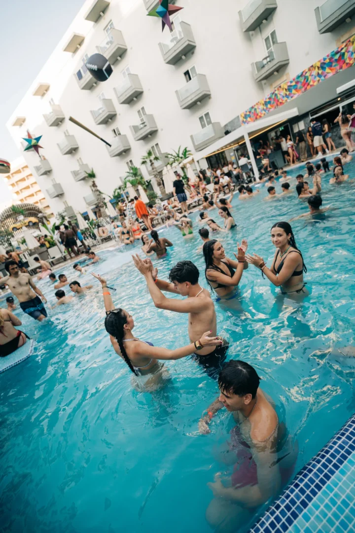 Pool dancers clapping to the DJ at Bora Bora Malta, water splashing, cocktails flowing and the whole place buzzing nonstop