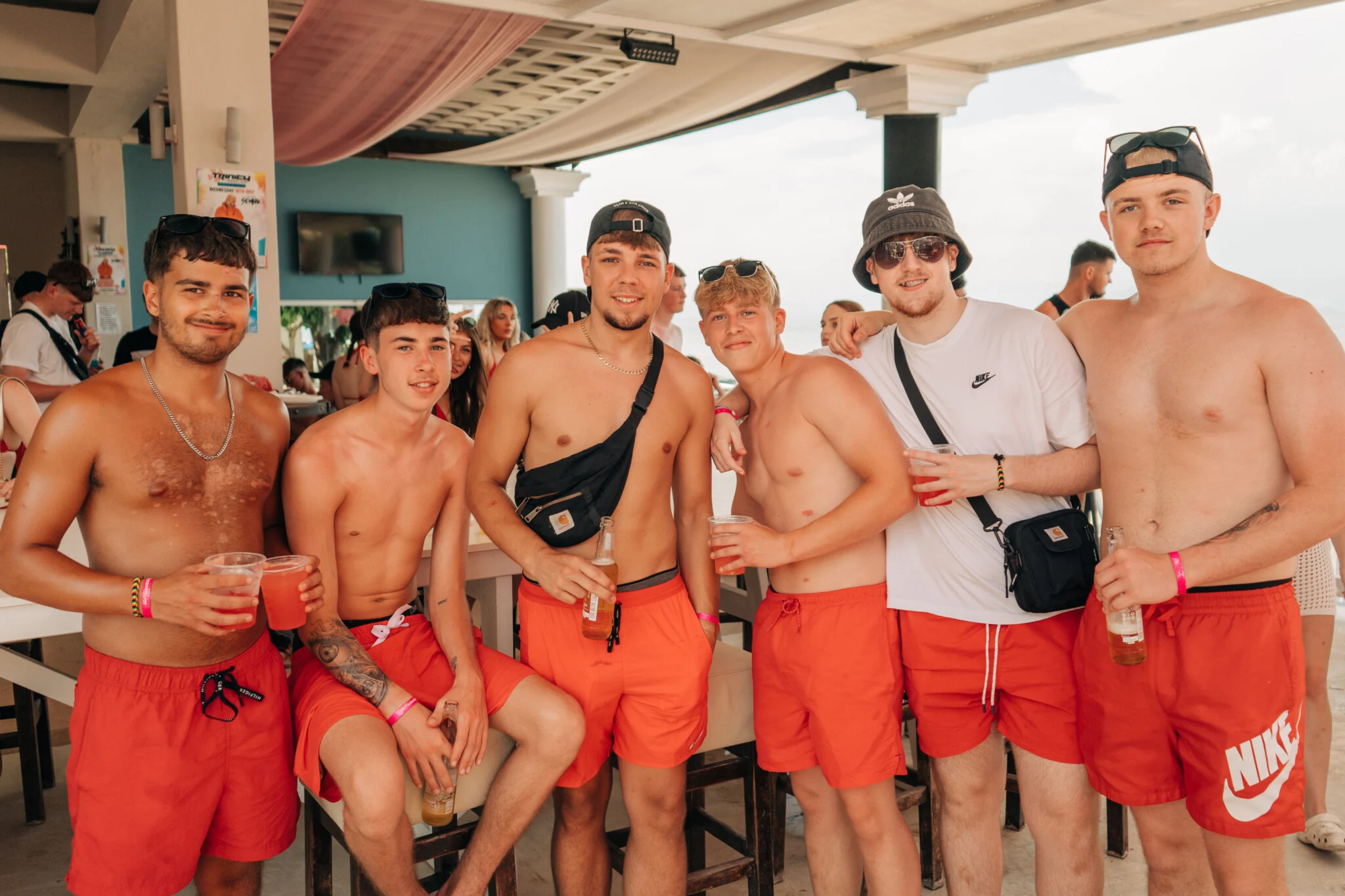 Baywatch Pool Party Kavos group of boys