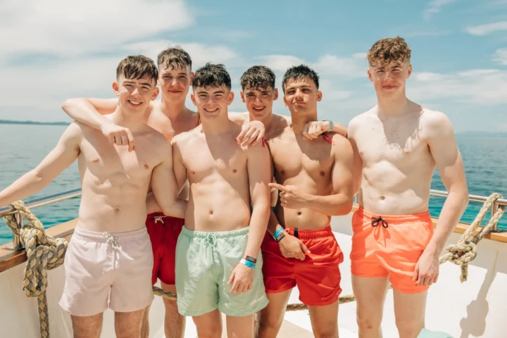 Group of Lads on the Kavos Booze Cruise